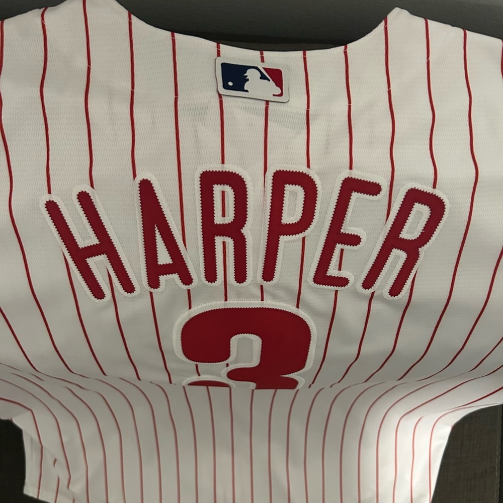 Nike Authentic Philadelphia Phillies Bryce Harper Baseball Jersey Men’s Sz: XL - Picture 9 of 9
